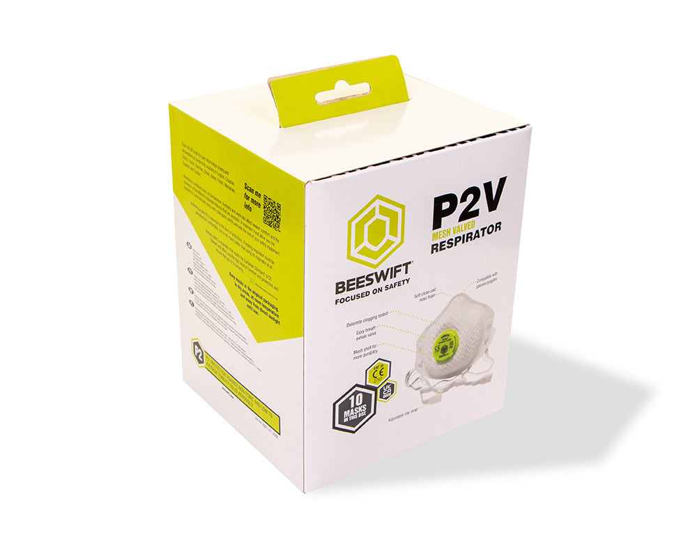 Beeswift P2 Vented Mesh Cup Mask White FFP2 NR D Adjustable Comfort Seal