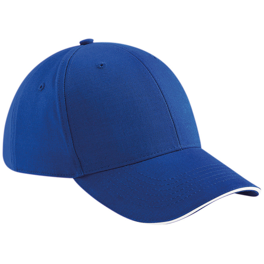 Beechfield Athleisure 6-Panel Cap Mid Profile Structured Peak Tearaway Label