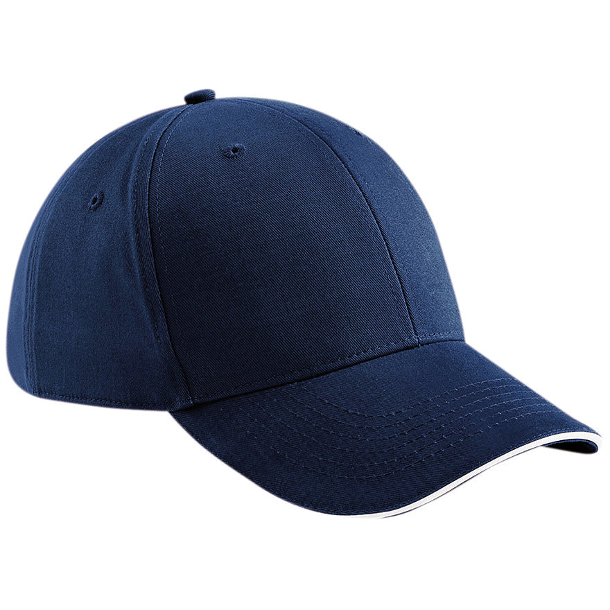 Beechfield Athleisure 6-Panel Cap Mid Profile Structured Peak Tearaway Label