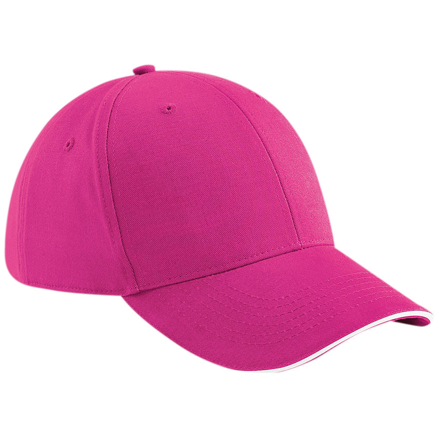 Beechfield Athleisure 6-Panel Cap Mid Profile Structured Peak Tearaway Label
