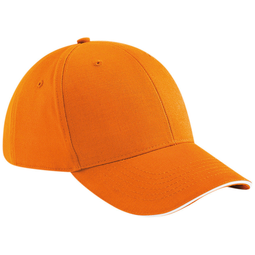 Beechfield Athleisure 6-Panel Cap Mid Profile Structured Peak Tearaway Label