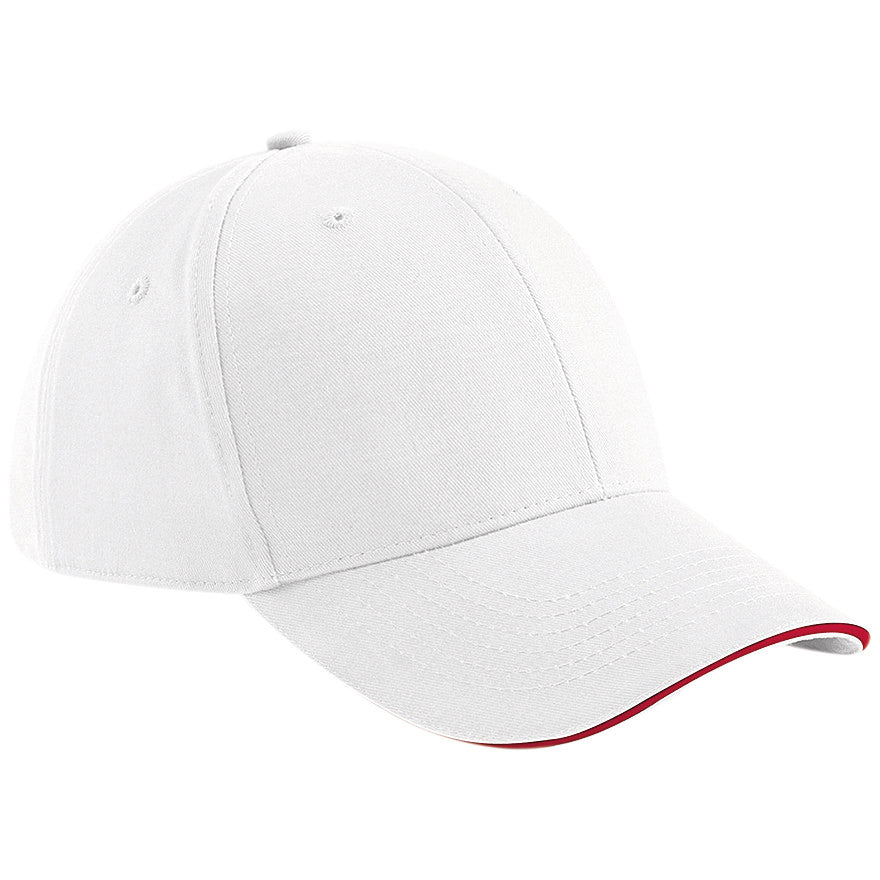 Beechfield Athleisure 6-Panel Cap Mid Profile Structured Peak Tearaway Label