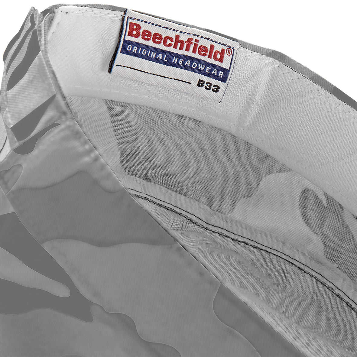 Beechfield Camo Army Cap with Rip-Strip Size Adjuster and Pre-Curved Peak