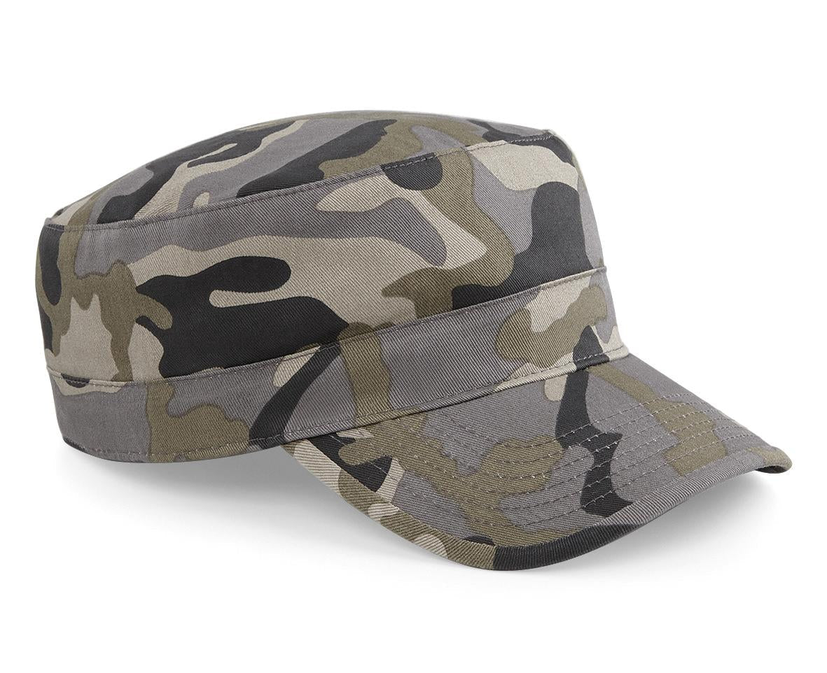 Beechfield Camo Army Cap with Rip-Strip Size Adjuster and Pre-Curved Peak