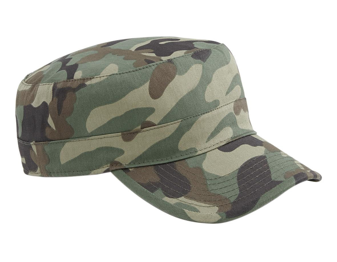 Beechfield Camo Army Cap with Rip-Strip Size Adjuster and Pre-Curved Peak