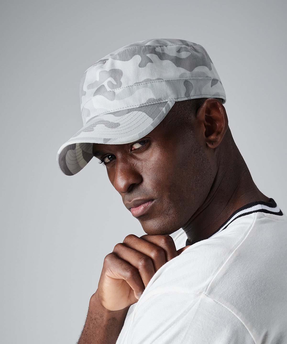 Beechfield Camo Army Cap with Rip-Strip Size Adjuster and Pre-Curved Peak