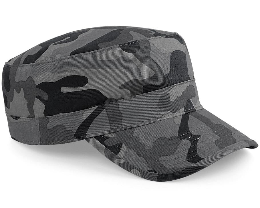 Beechfield Camo Army Cap with Rip-Strip Size Adjuster and Pre-Curved Peak