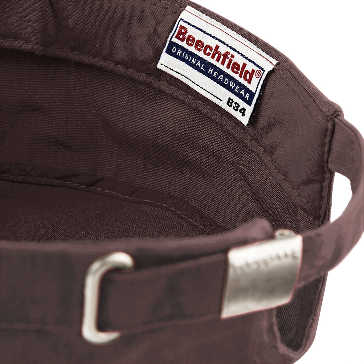 Beechfield Army Cap with Pre-Curved Peak and Silver Effect Buckle - Reach