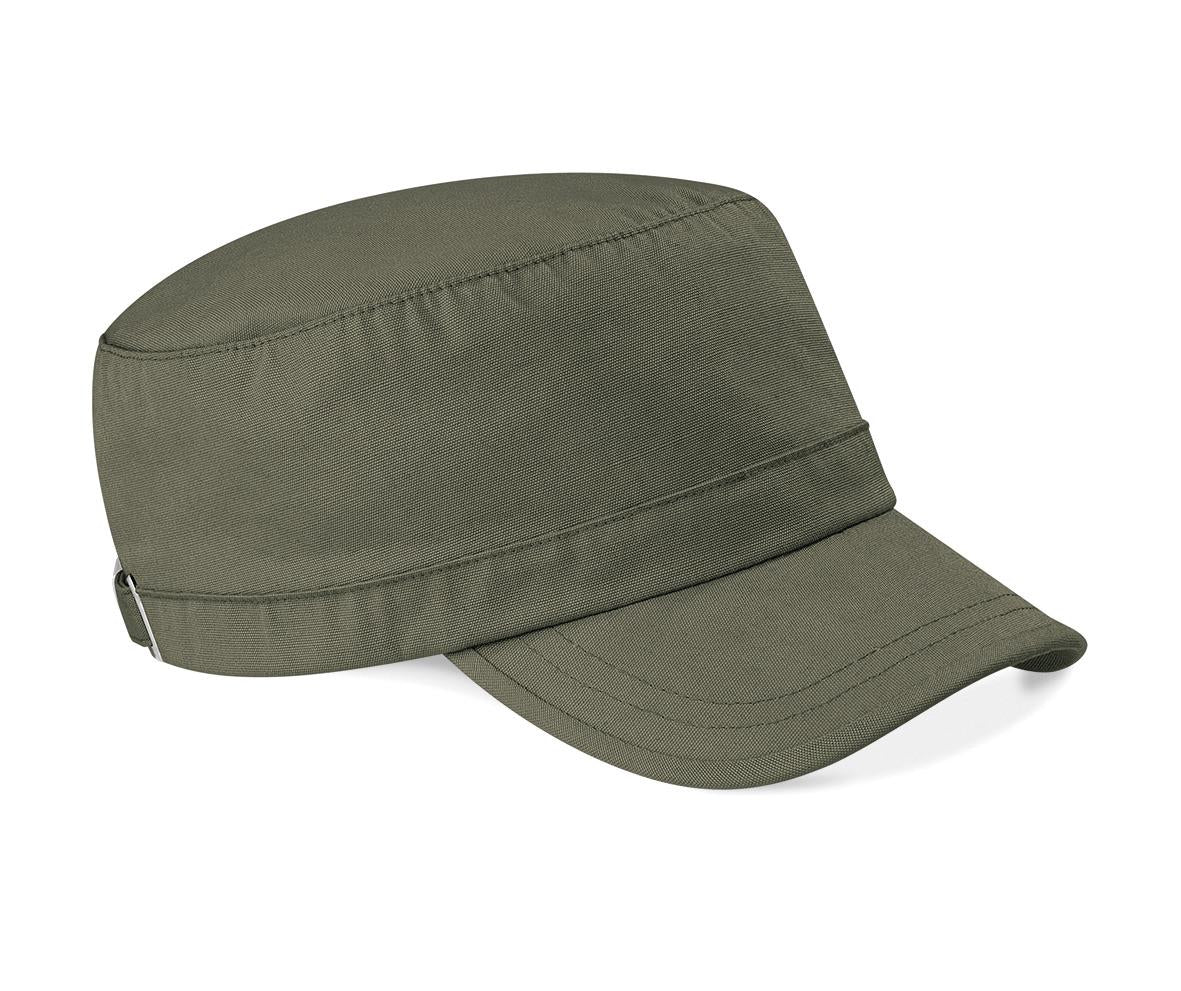 Beechfield Army Cap with Pre-Curved Peak and Silver Effect Buckle - Reach