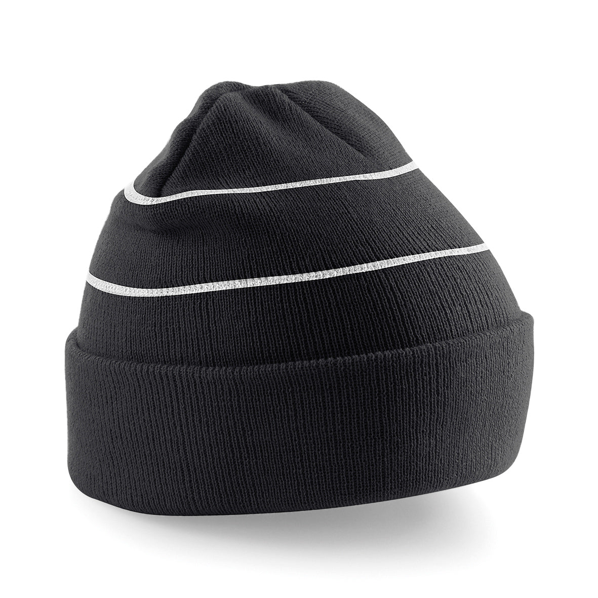 Beechfield Enhanced-Viz Beanie Double-Layer Knit Cuffed Reflective Stripes