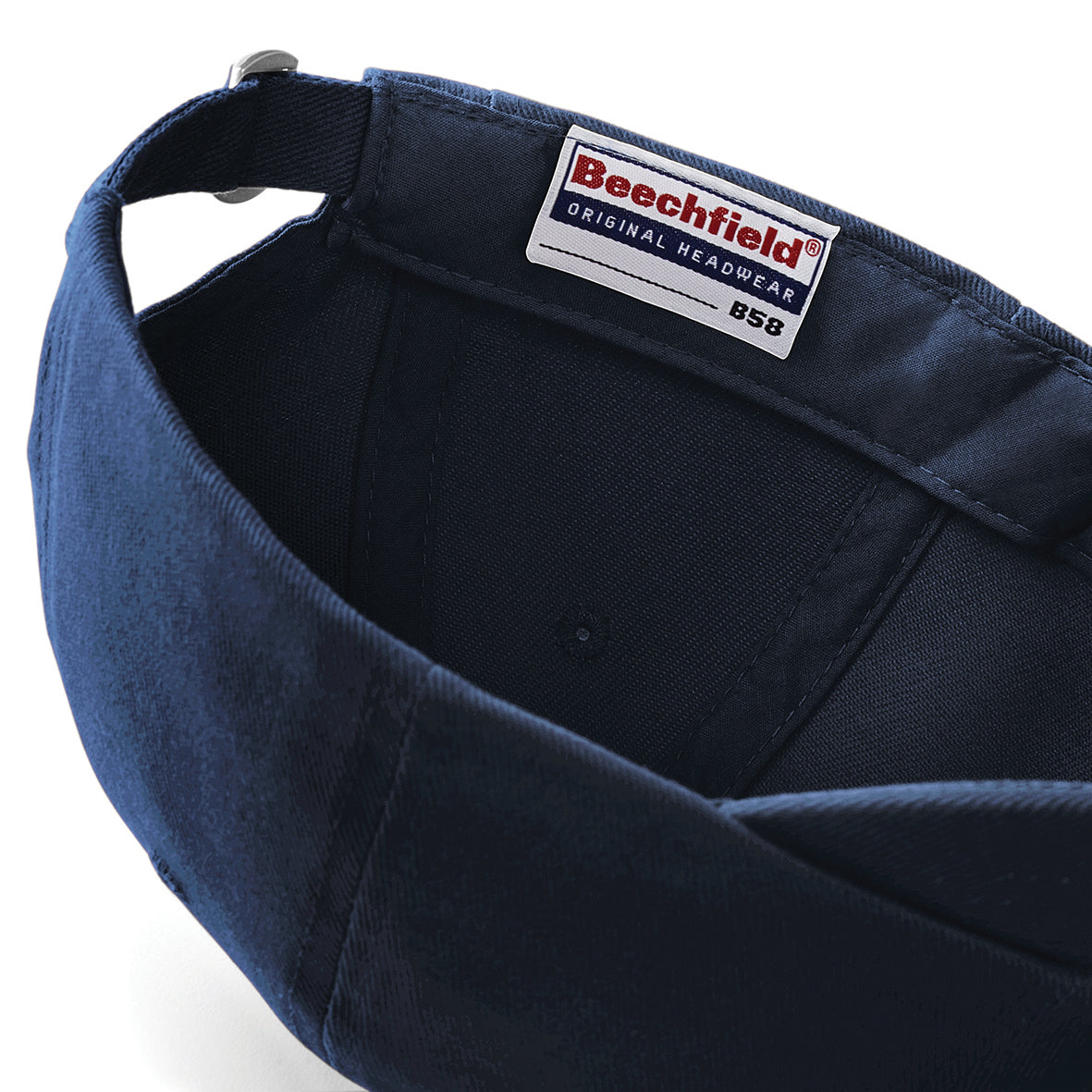 Beechfield Low-Profile Heavy Cotton Drill Cap Seamless Front Panel Tri-Glide