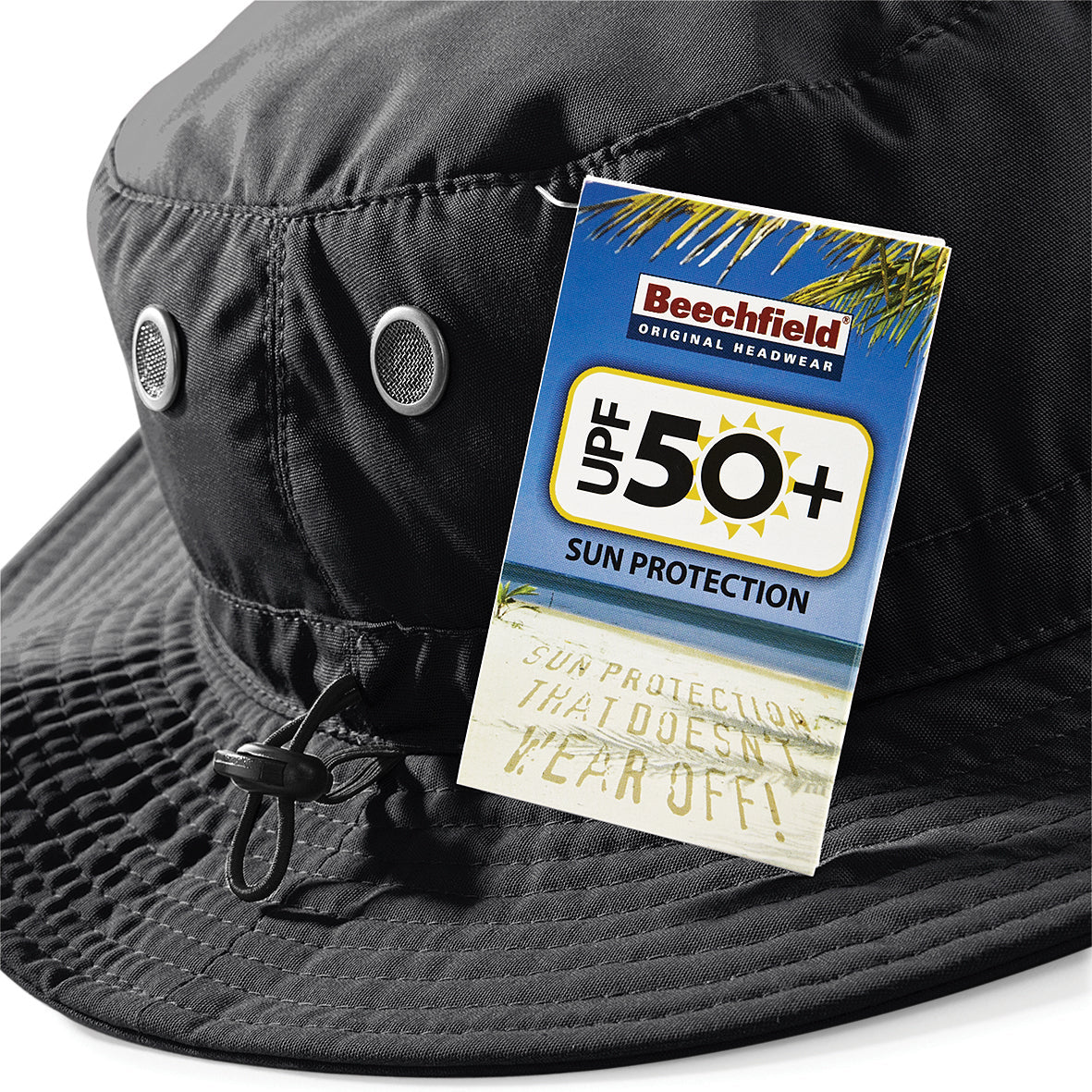 Beechfield Cargo Bucket Hat UPF50+ Sun Protection Mesh Sweatband Adjustable