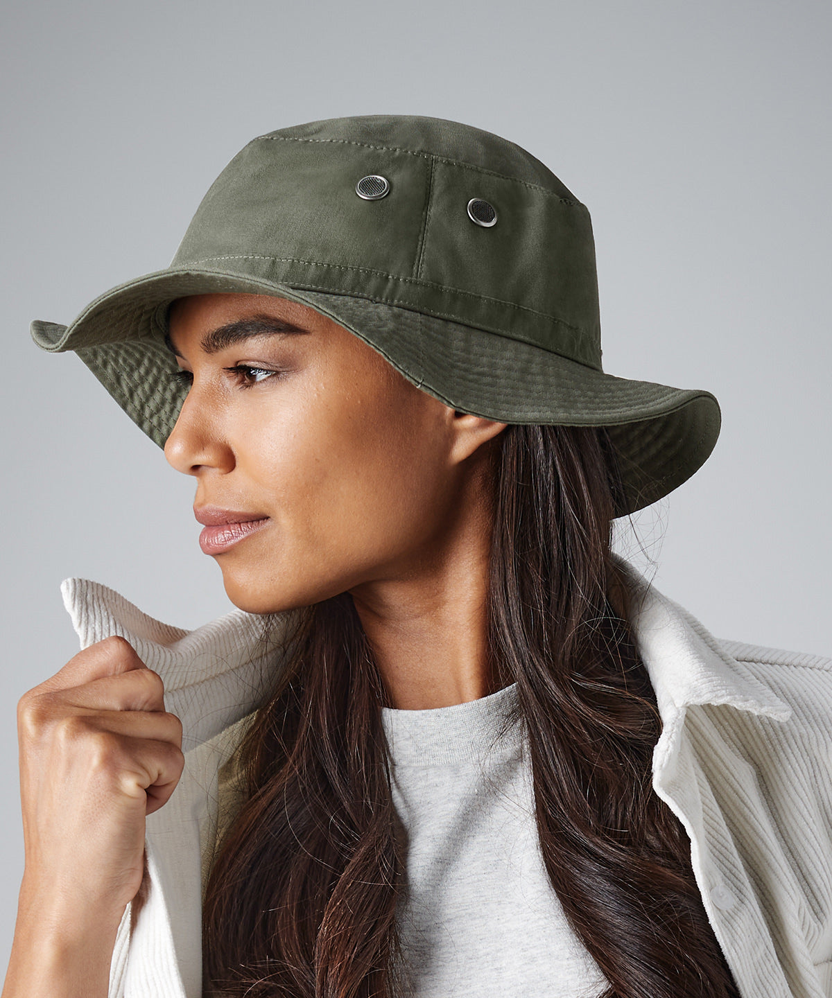 Beechfield Cargo Bucket Hat UPF50+ Sun Protection Mesh Sweatband Adjustable