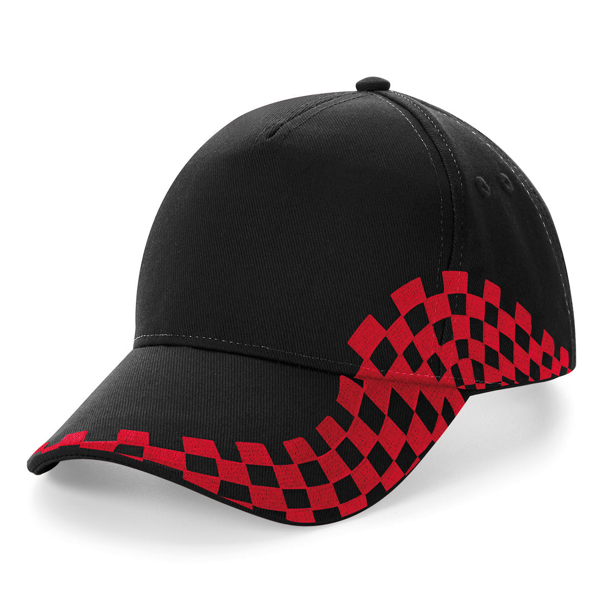 Beechfield Grand Prix Cap Chequer Design Rip-Strip Size Adjuster Ideal for Print