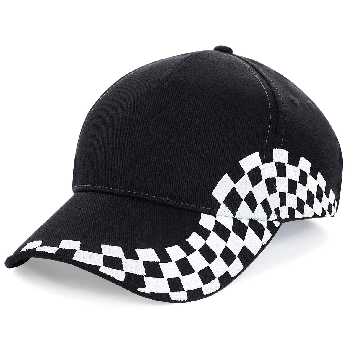 Beechfield Grand Prix Cap Chequer Design Rip-Strip Size Adjuster Ideal for Print