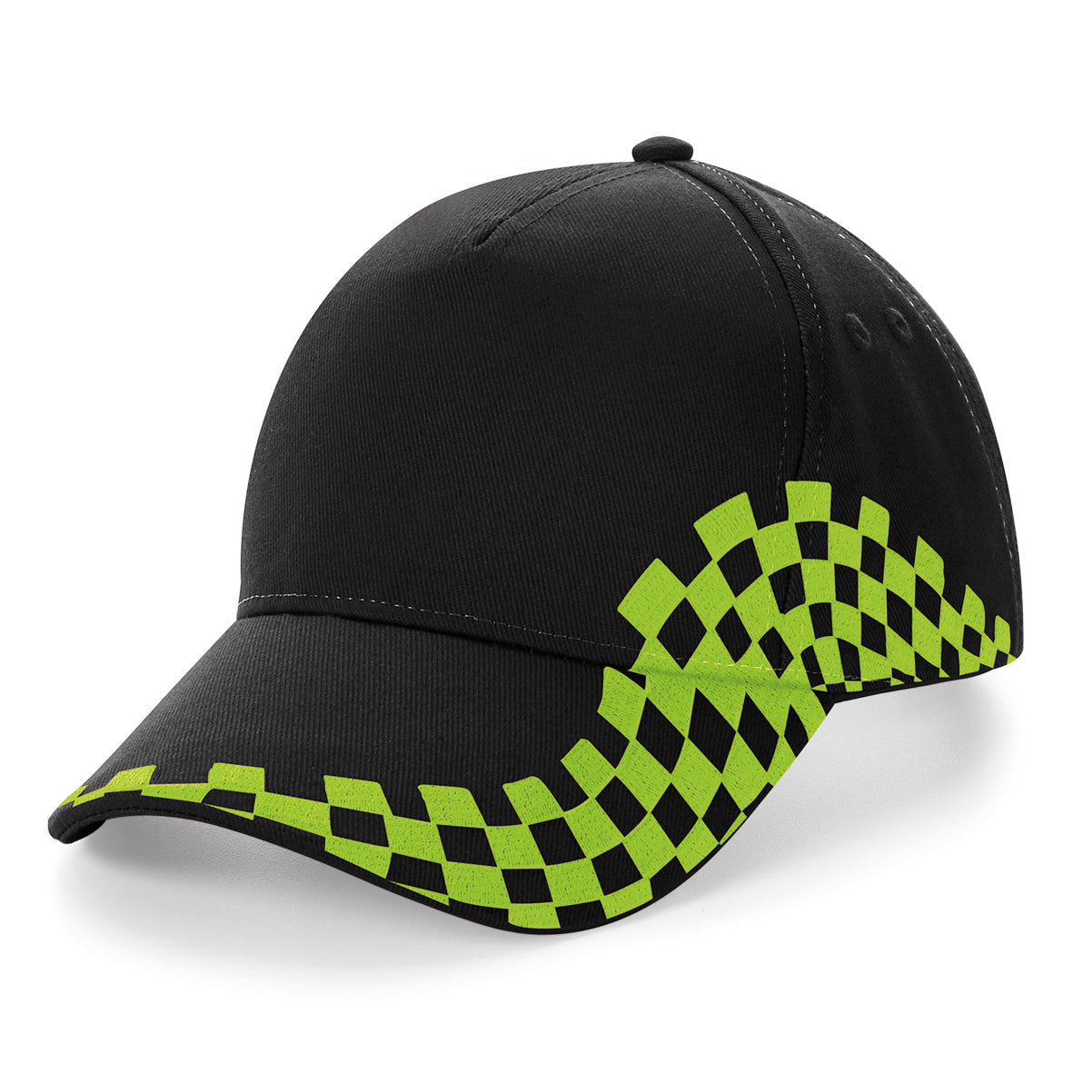 Beechfield Grand Prix Cap Chequer Design Rip-Strip Size Adjuster Ideal for Print
