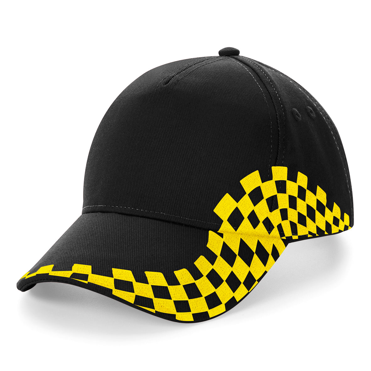 Beechfield Grand Prix Cap Chequer Design Rip-Strip Size Adjuster Ideal for Print