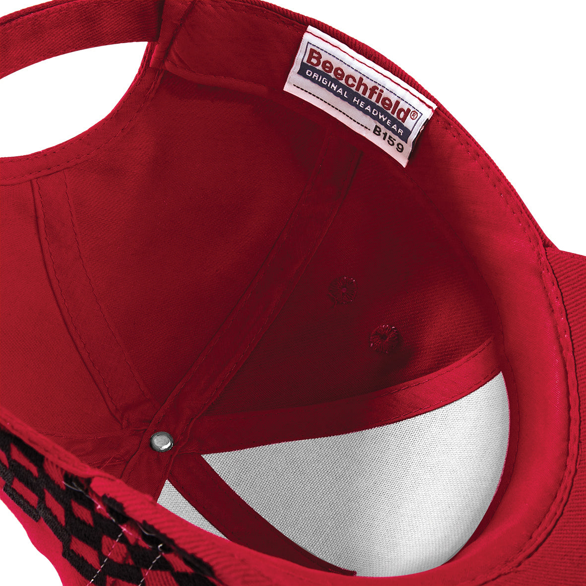 Beechfield Grand Prix Cap Chequer Design Rip-Strip Size Adjuster Ideal for Print