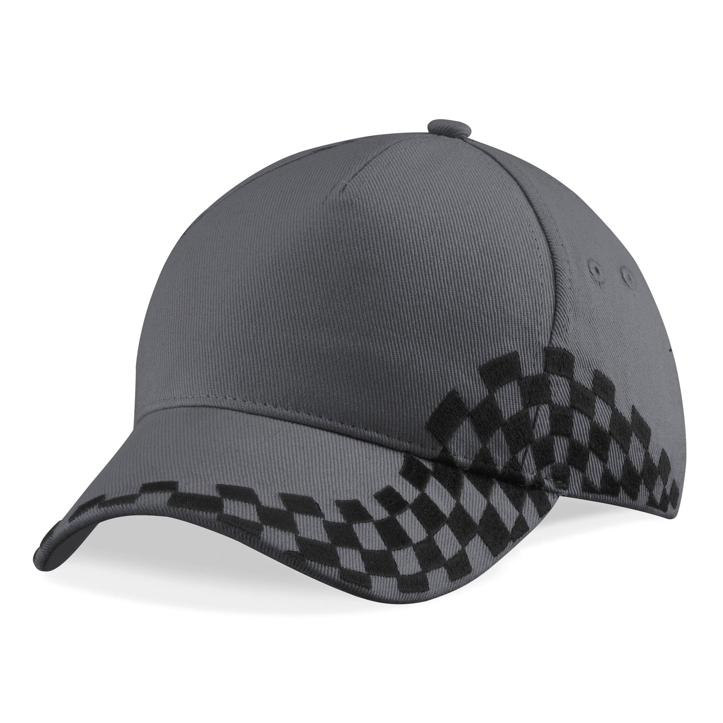 Beechfield Grand Prix Cap Chequer Design Rip-Strip Size Adjuster Ideal for Print