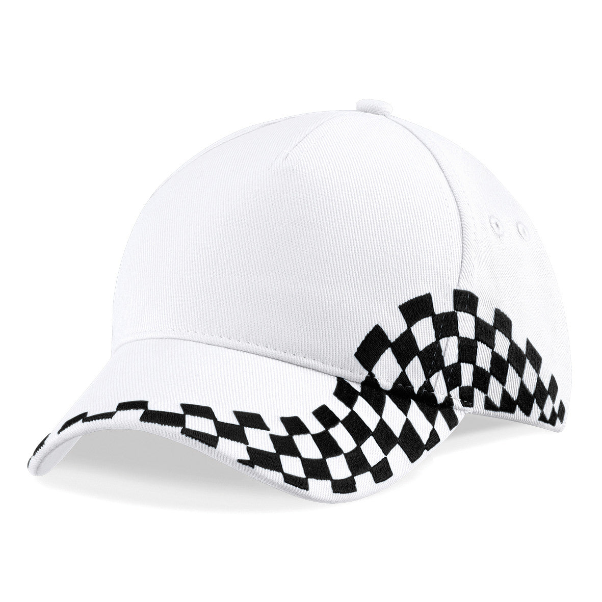 Beechfield Grand Prix Cap Chequer Design Rip-Strip Size Adjuster Ideal for Print
