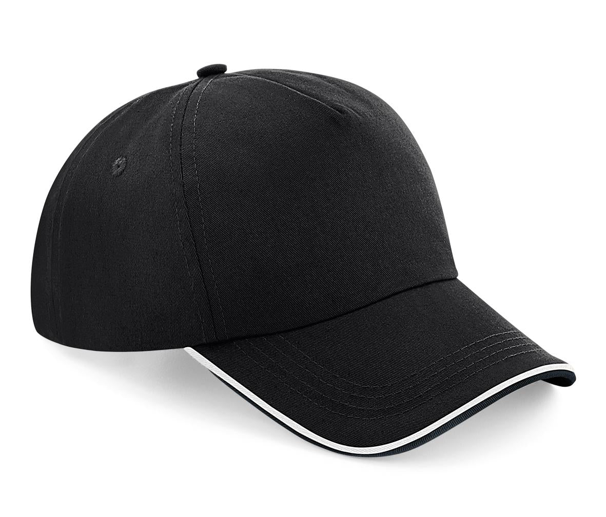 Beechfield Authentic 5-Panel Cap Piped Peak 100% Cotton Twill Adjustable Fit