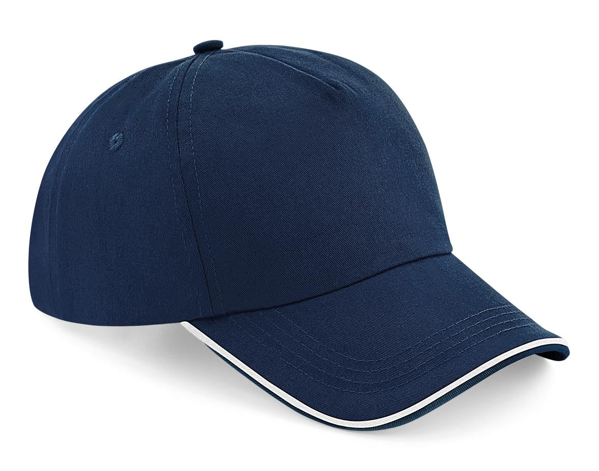Beechfield Authentic 5-Panel Cap Piped Peak 100% Cotton Twill Adjustable Fit