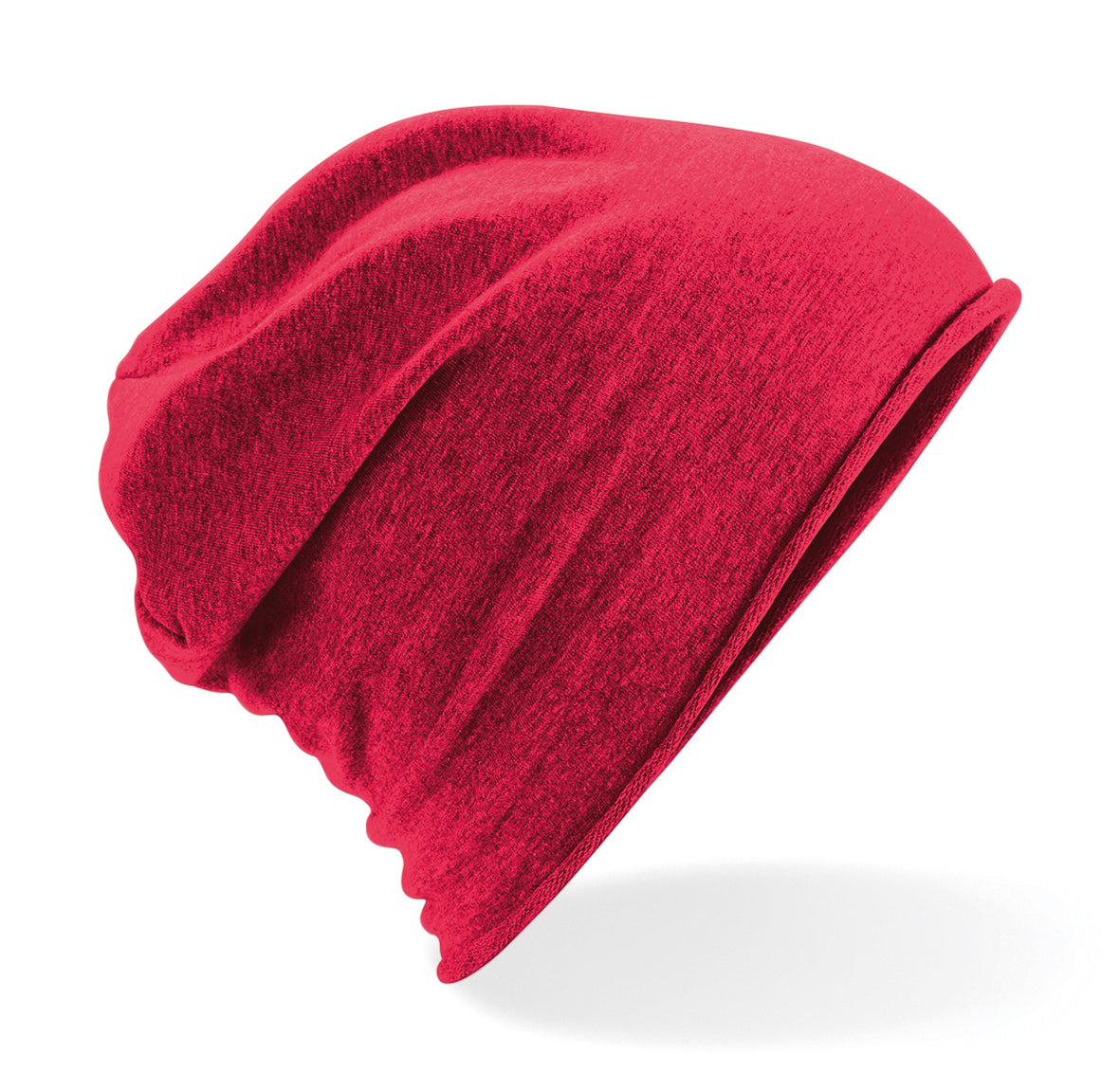 Beechfield Jersey Beanie Soft Cotton Rolled Edge Lightweight Breathable Fabric