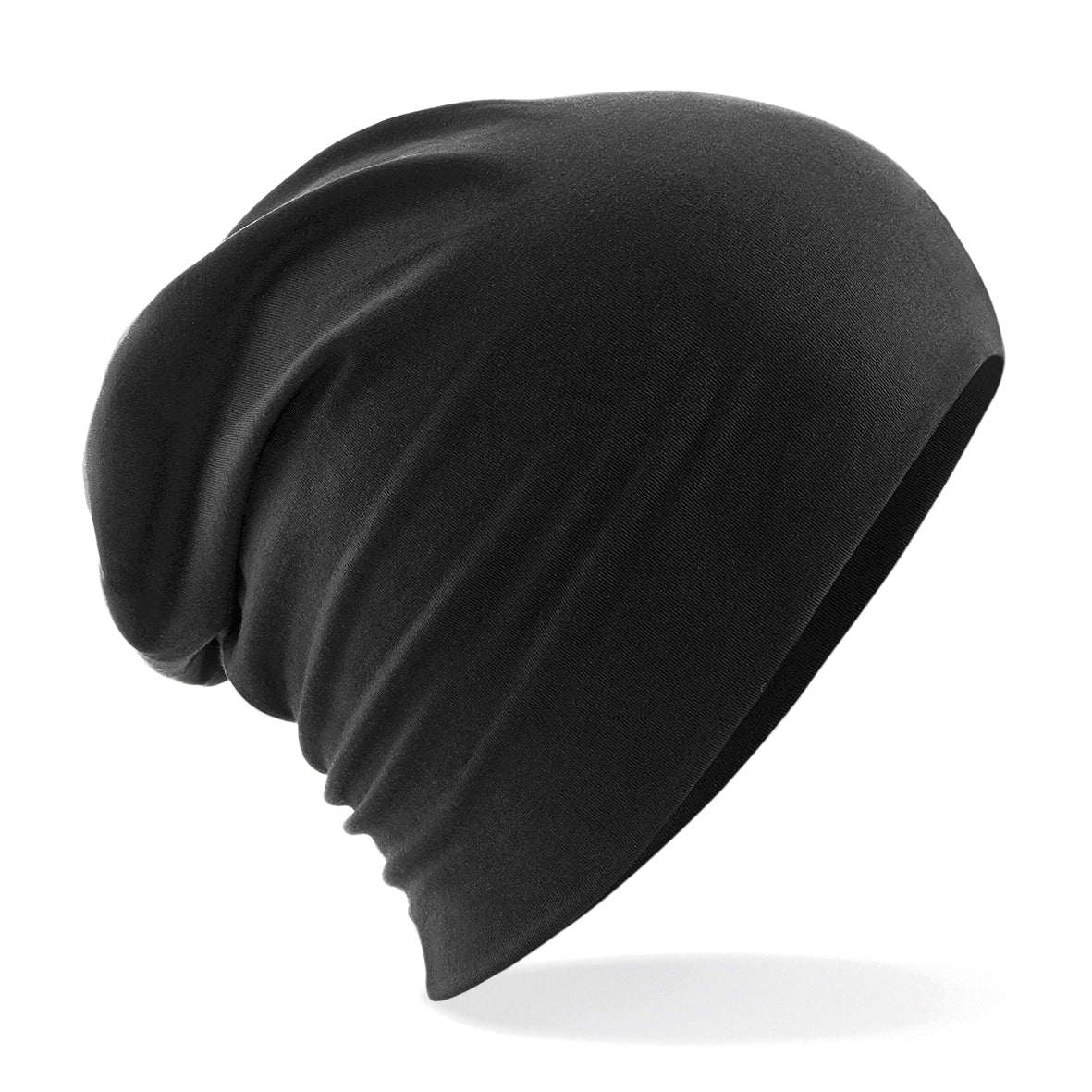 Beechfield Hemsedal Cotton Slouch Beanie Double Layer Knit TearAway Label