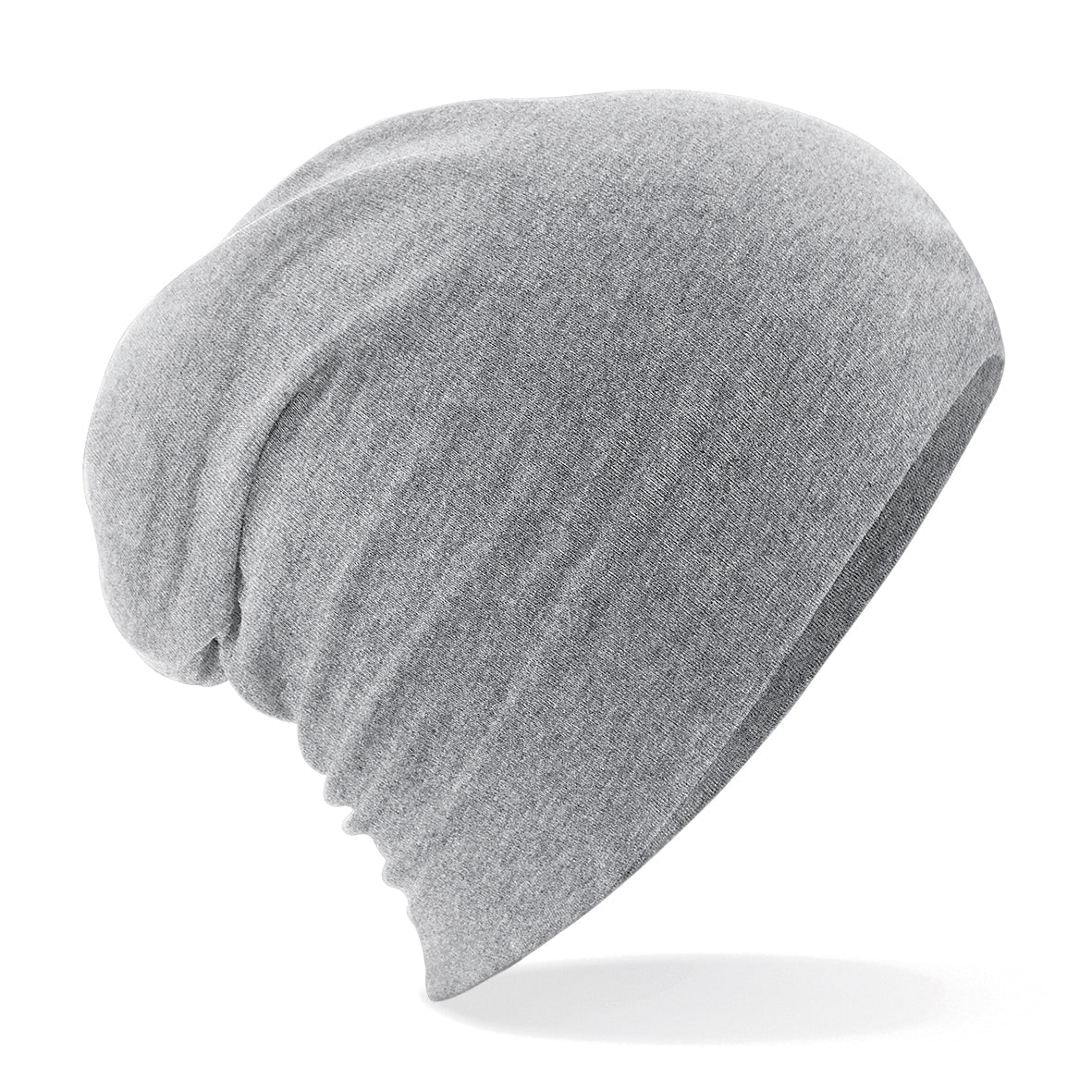 Beechfield Hemsedal Cotton Slouch Beanie Double Layer Knit TearAway Label