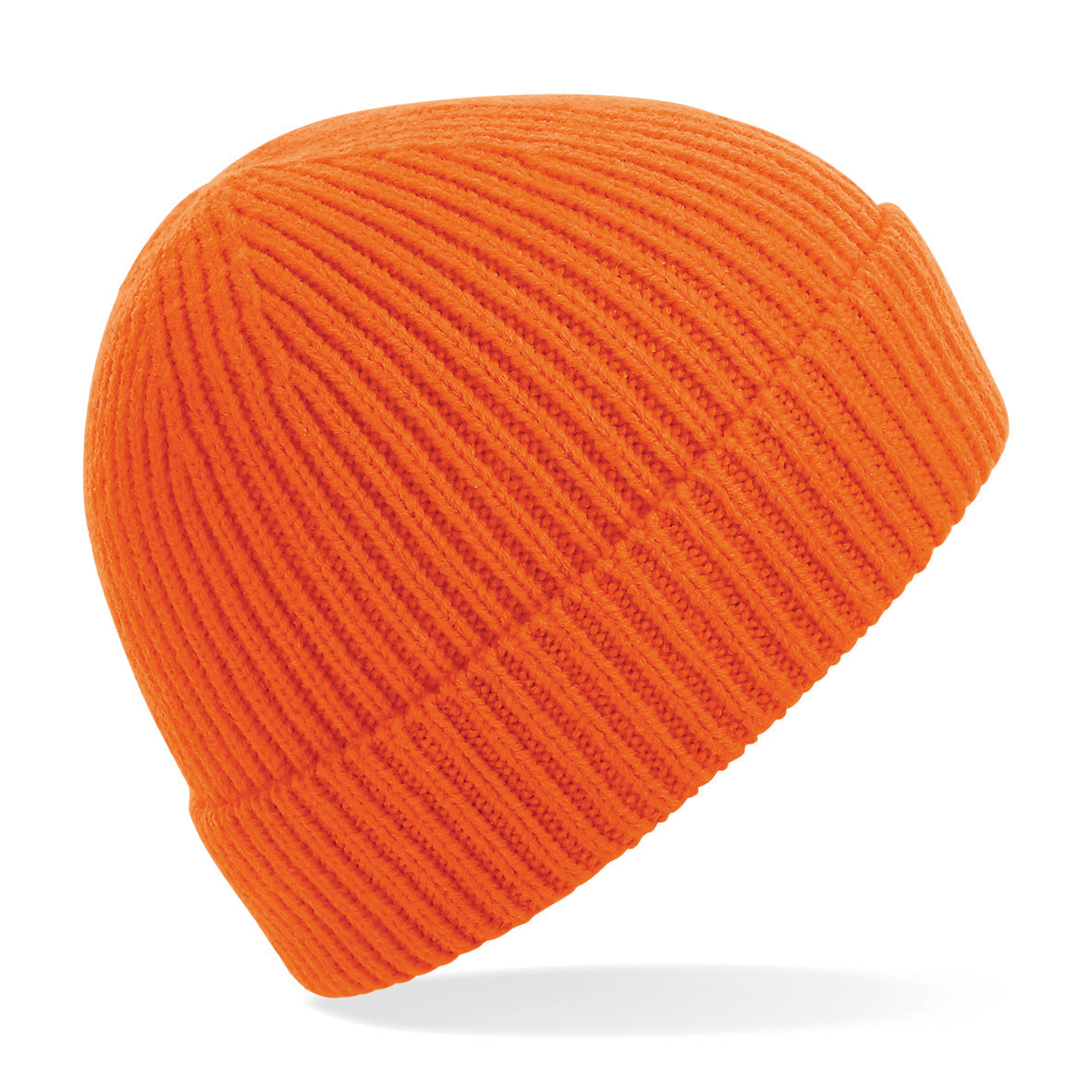 Beechfield Engineered Knit Ribbed Beanie Comfortable Cuffed Design Bright