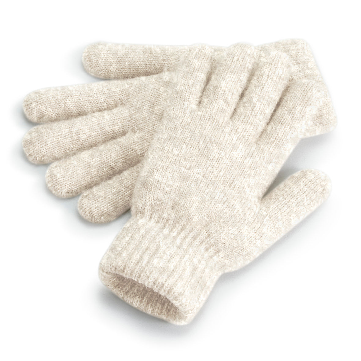 Beechfield B387 Cosy Ribbed-Cuff Gloves Soft Touch Yarn Warm Lining Marled