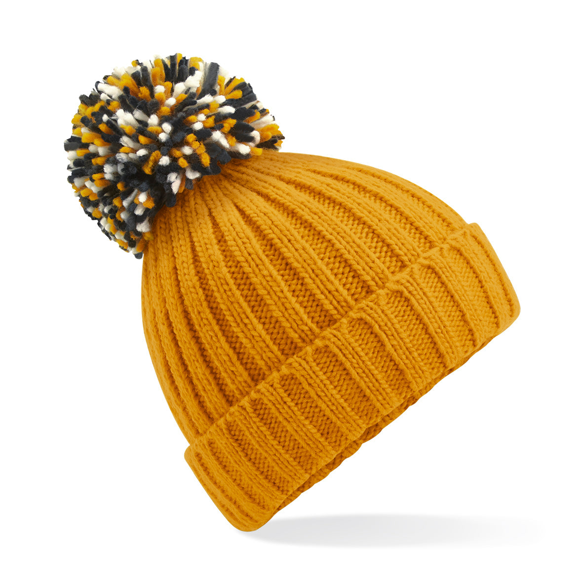 Beechfield Hygge Beanie Heavyweight Cuffed Knit with Shearling Lining & Pom Pom