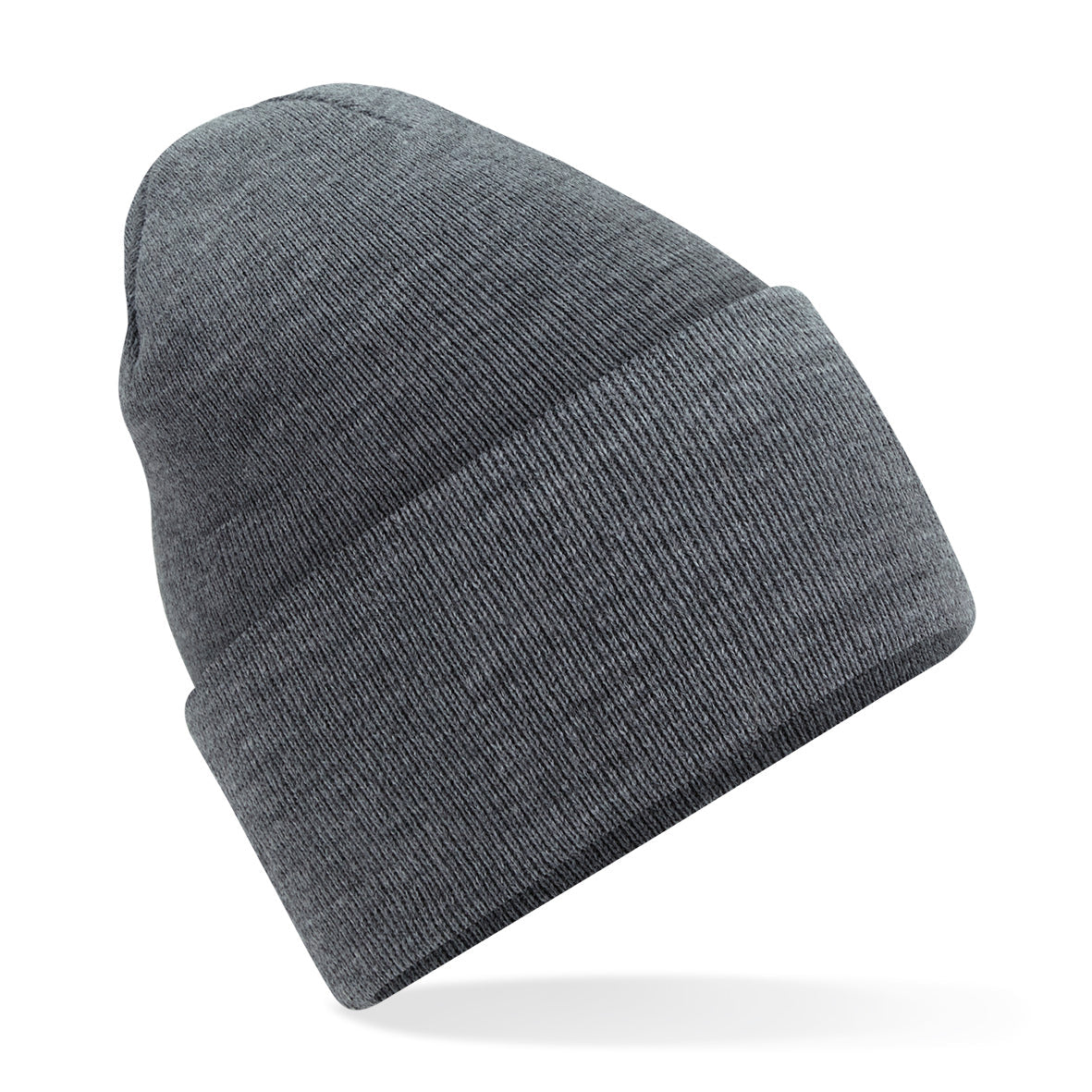 Beechfield Deep-Cuffed Beanie Recycled Polyester Double-Layer Knit Ash Granite