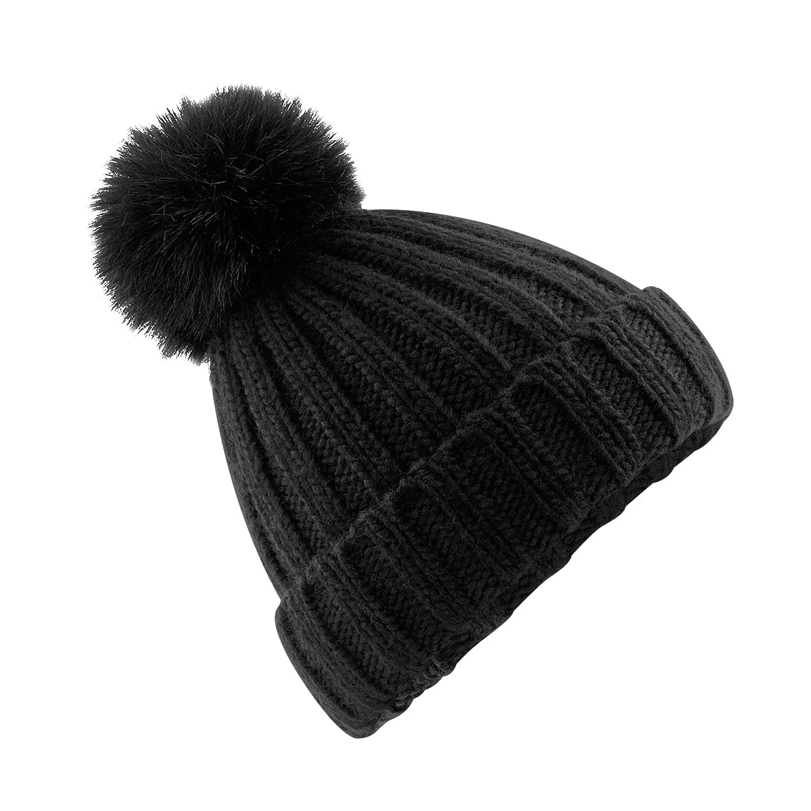 Beechfield Verbier Chunky Beanie with Removable Faux Fur Pom Pom