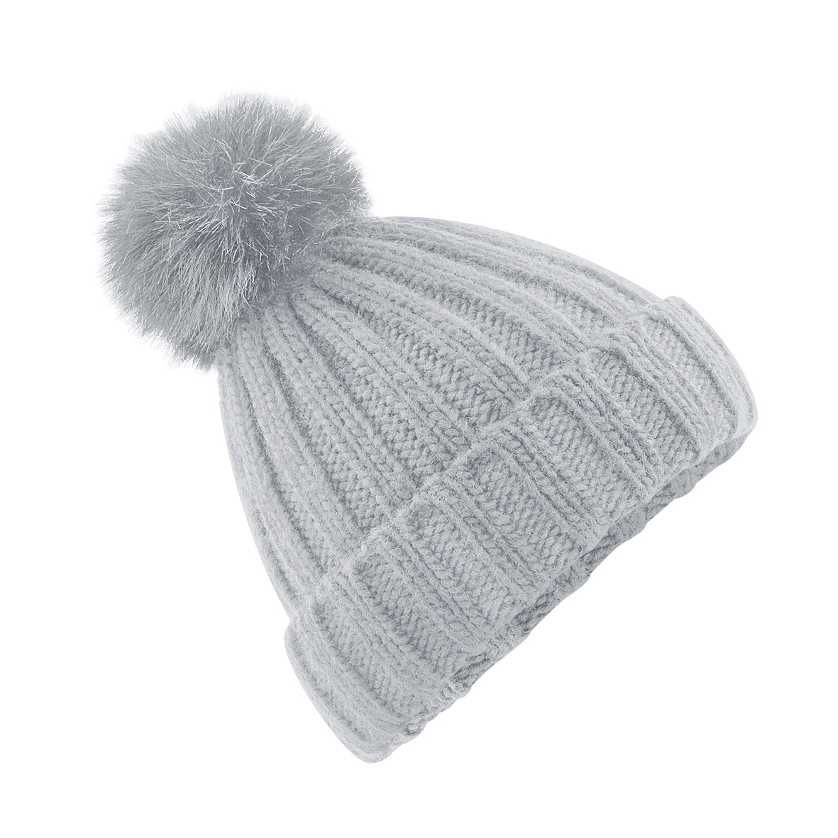 Beechfield Verbier Chunky Beanie with Removable Faux Fur Pom Pom