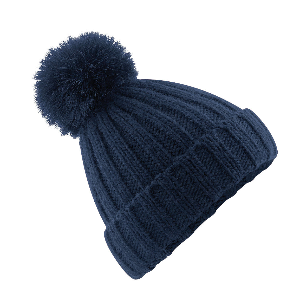 Beechfield Verbier Chunky Beanie with Removable Faux Fur Pom Pom