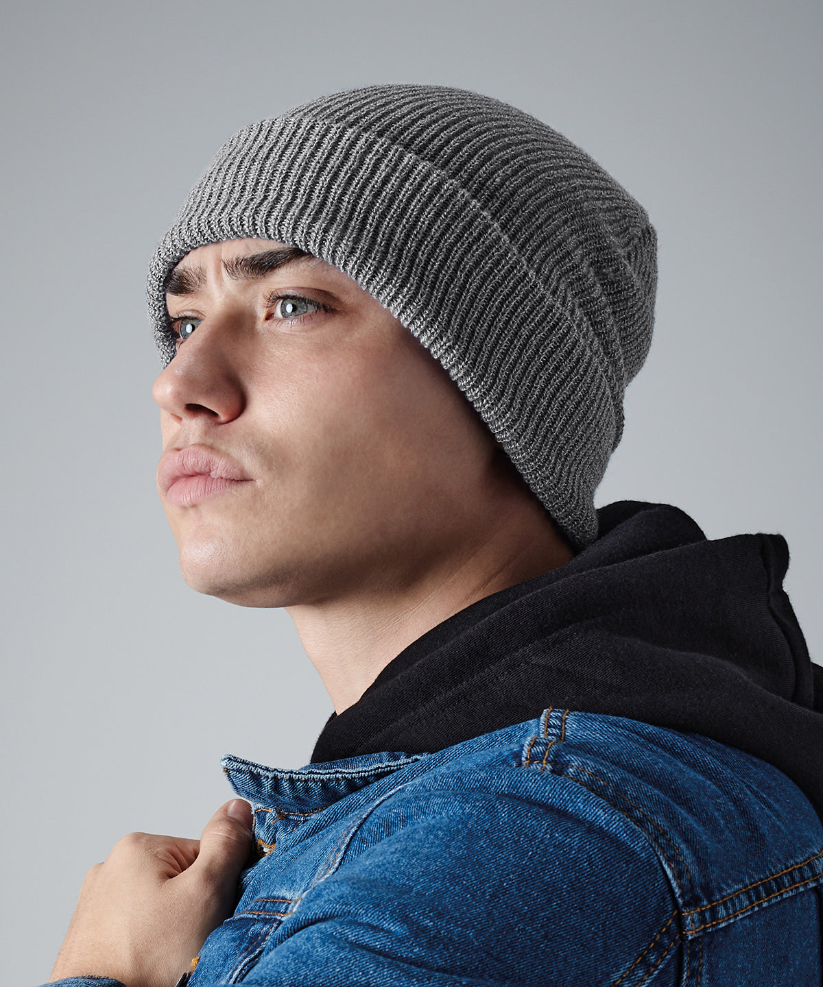 Beechfield Heritage Beanie Vintage Cuffed Double Layer Knit Warm Hat