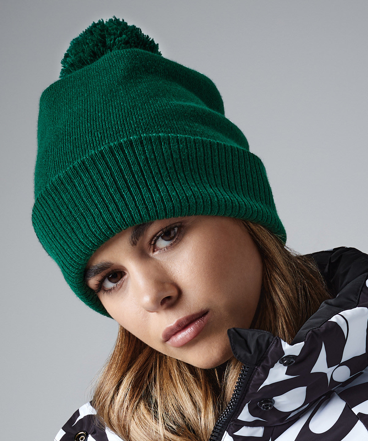 Beechfield Thermal Snowstar Beanie with Microfleece Lining and Pom Pom