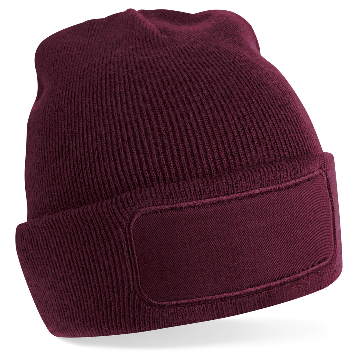 Beechfield Original Patch Beanie Double Layer Knit Cotton Twill Machine Washable