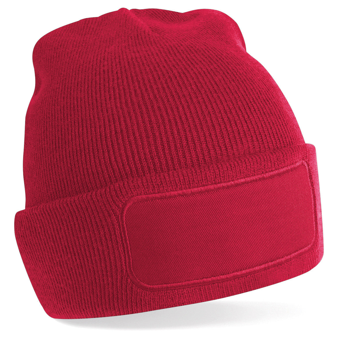Beechfield Original Patch Beanie Double Layer Knit Cotton Twill Machine Washable