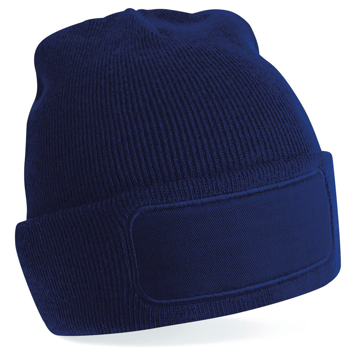 Beechfield Original Patch Beanie Double Layer Knit Cotton Twill Machine Washable