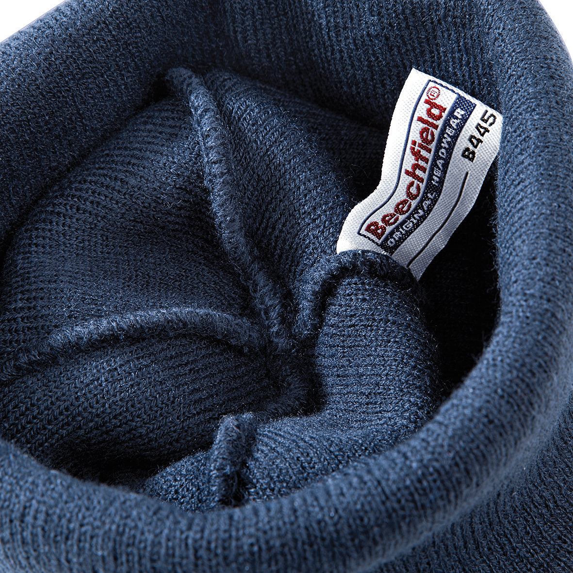 Beechfield Original Patch Beanie Double Layer Knit Cotton Twill Machine Washable