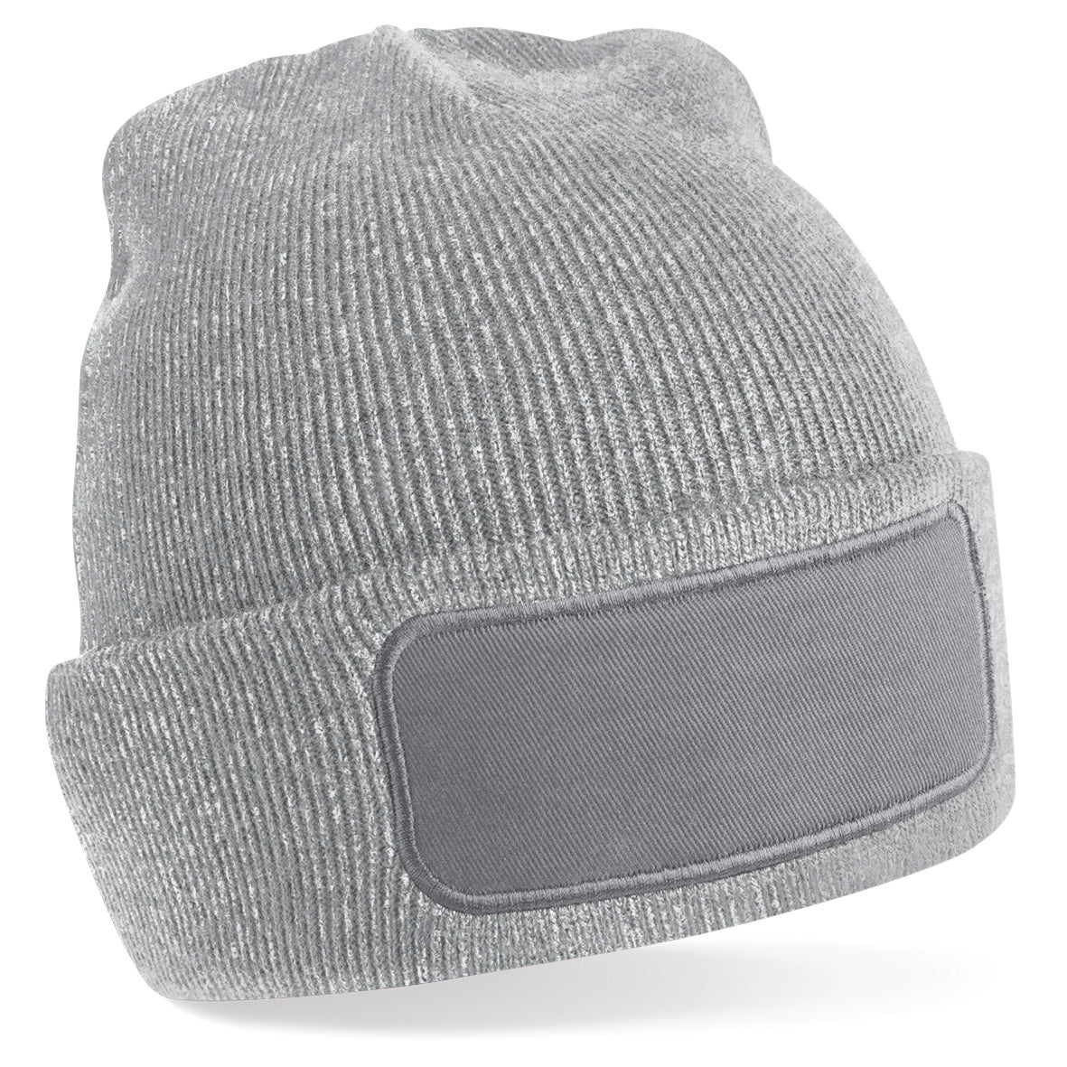 Beechfield Original Patch Beanie Double Layer Knit Cotton Twill Machine Washable