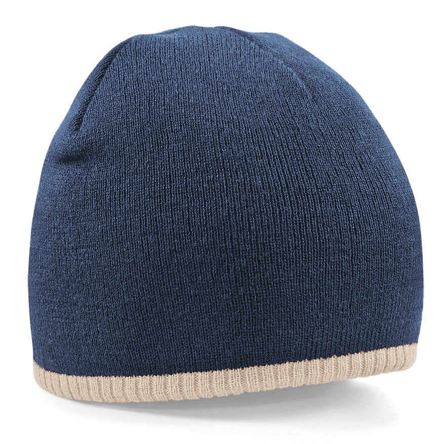 Beechfield Two-Tone Double-Layer Knit Pull-On Beanie Warm Winter Hat