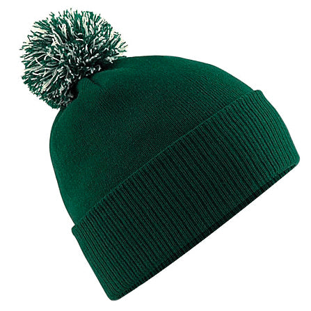 Beechfield Snowstar Beanie Two-Tone Pom Pom Double Layer Knit Cuffed Slouch