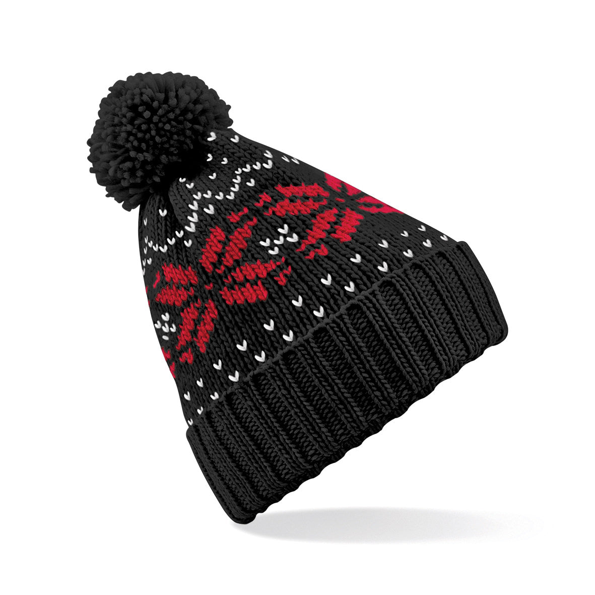 Beechfield Fair Isle Snowstar Beanie Cuffed Classic Style Timeless Pattern