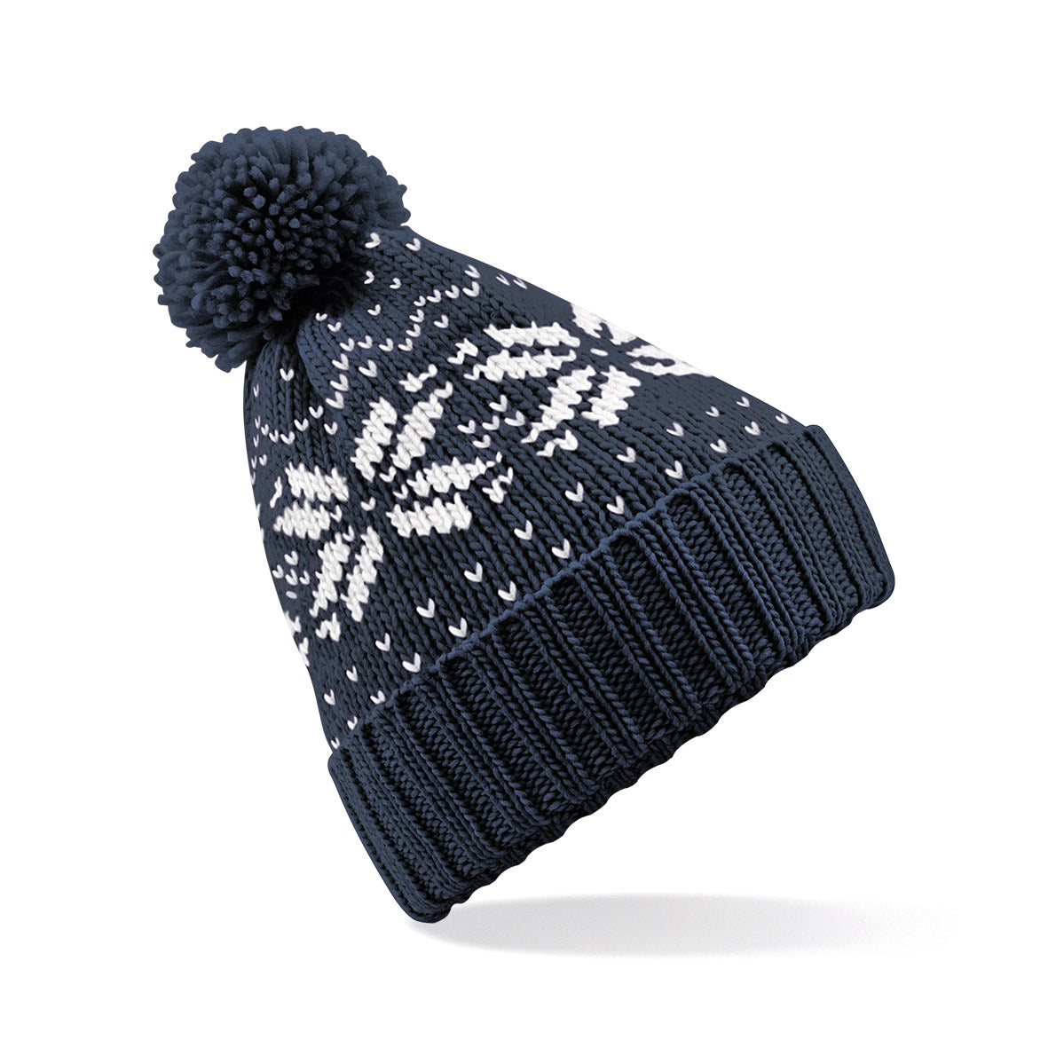 Beechfield Fair Isle Snowstar Beanie Cuffed Classic Style Timeless Pattern