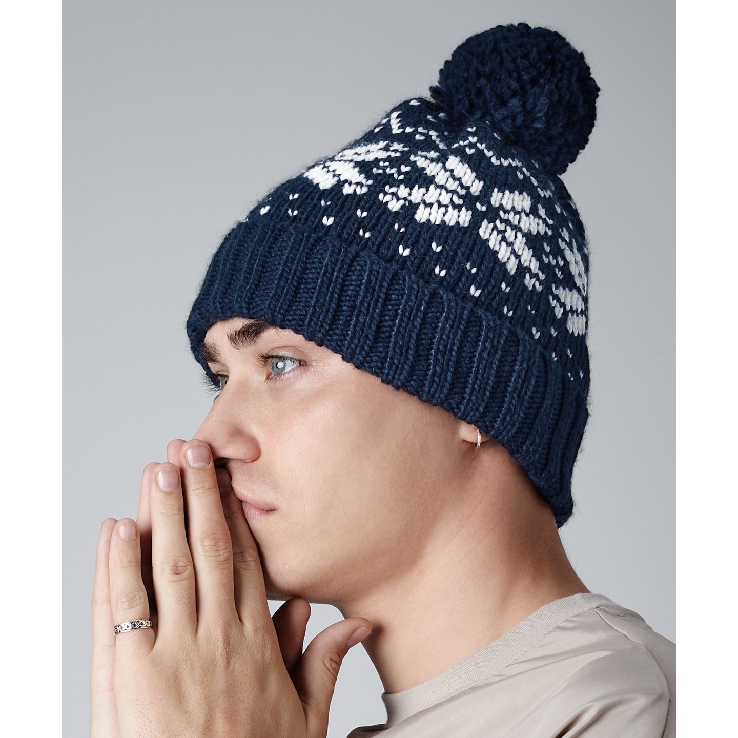 Beechfield Fair Isle Snowstar Beanie Cuffed Classic Style Timeless Pattern