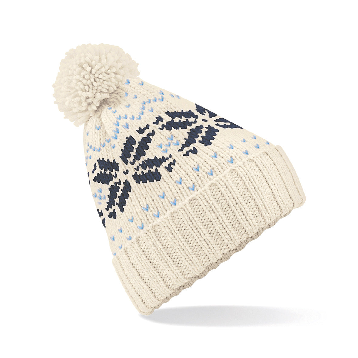 Beechfield Fair Isle Snowstar Beanie Cuffed Classic Style Timeless Pattern