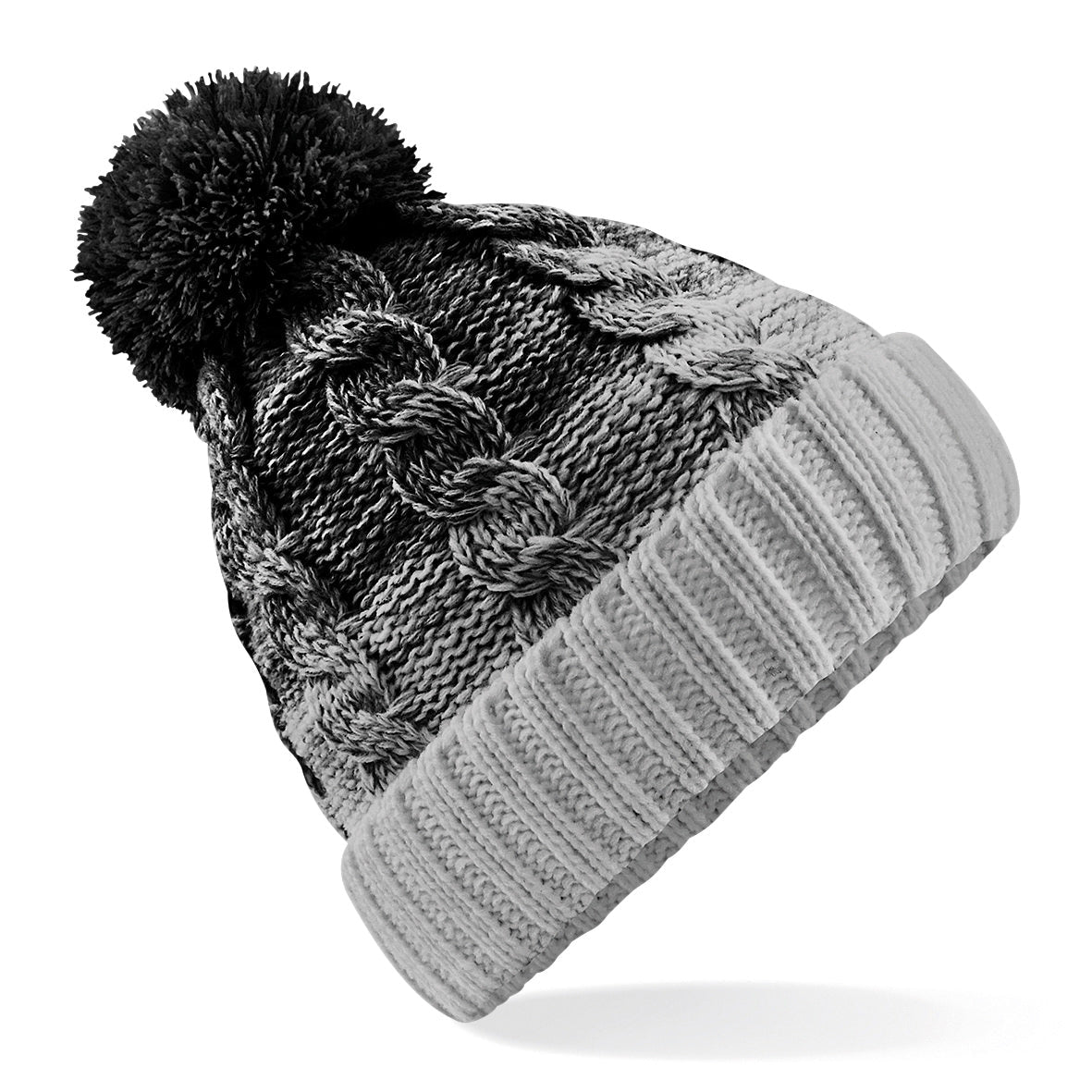 Beechfield OmbrÃ© Beanie Heavyweight Knit Cuffed Design with Pom Pom